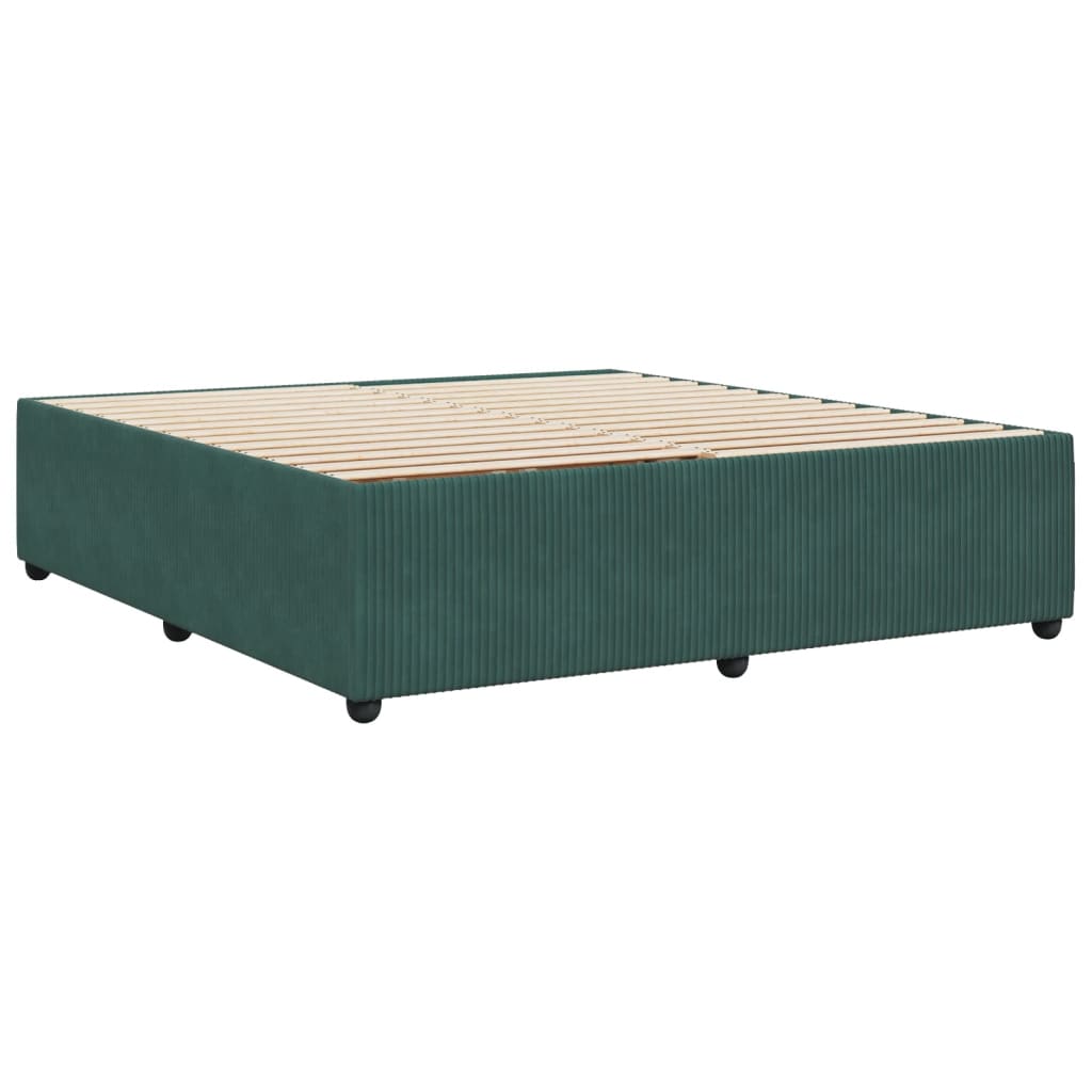 vidaXL Estructura cama sin colchón terciopelo verde oscuro 200x200 cm