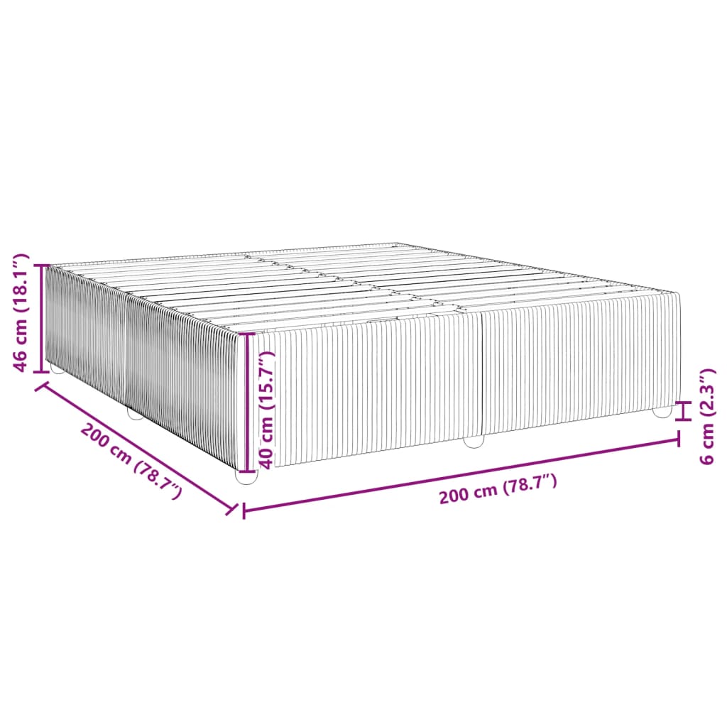 vidaXL Estructura cama sin colchón terciopelo verde oscuro 200x200 cm