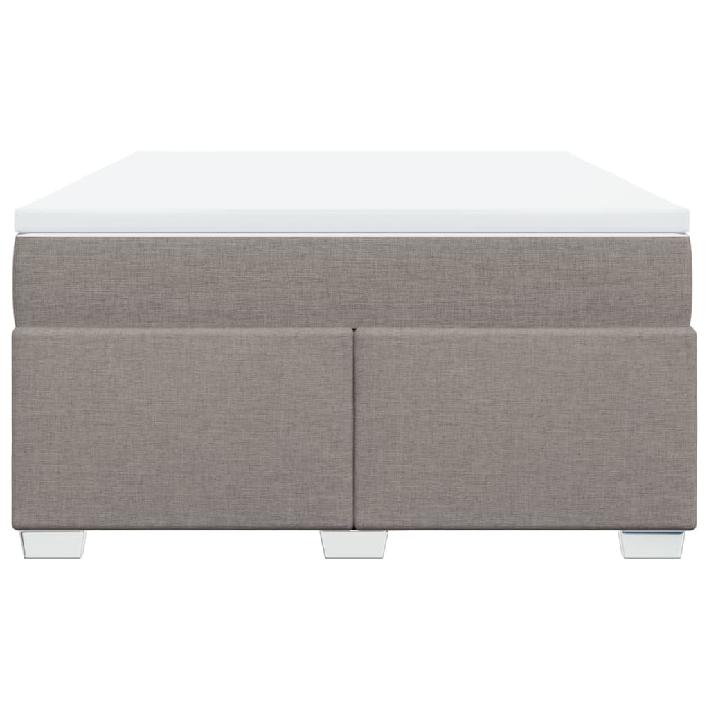 vidaXL Cama box spring con colchón tela gris taupe 140x200 cm