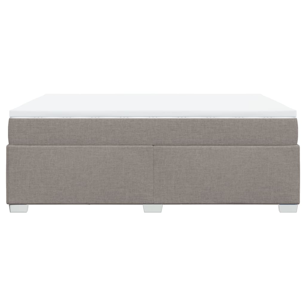 vidaXL Cama box spring con colchón tela gris taupe 140x200 cm