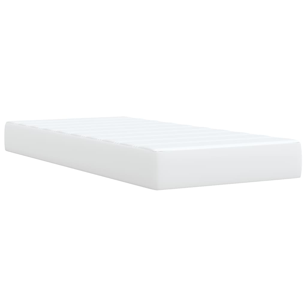 vidaXL Cama box spring con colchón cuero sintético blanco 80x200 cm