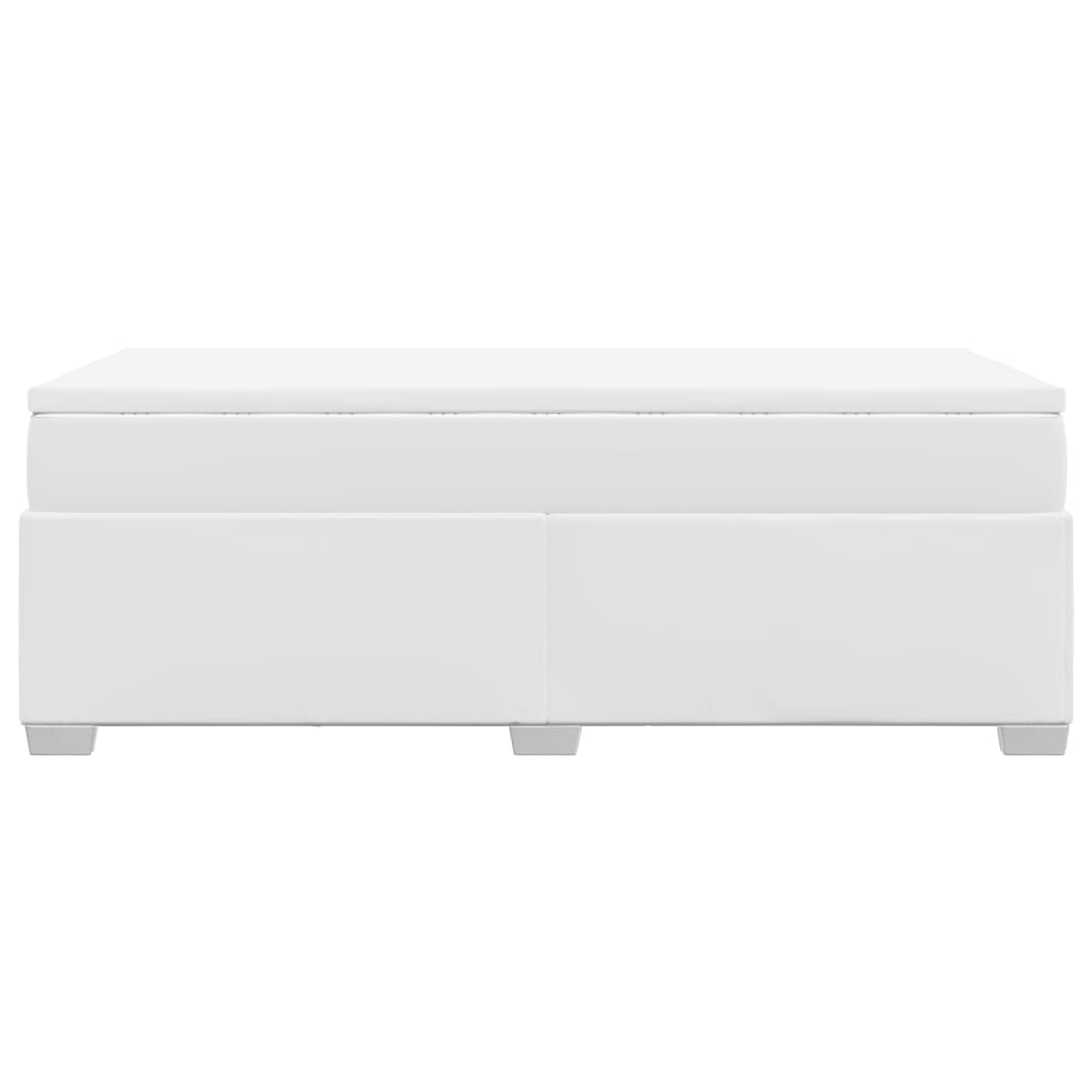 vidaXL Cama box spring con colchón cuero sintético blanco 80x200 cm