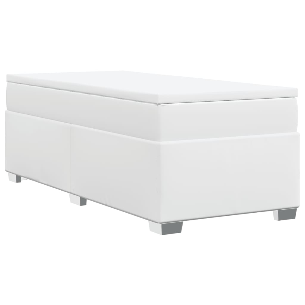 vidaXL Cama box spring con colchón cuero sintético blanco 80x200 cm