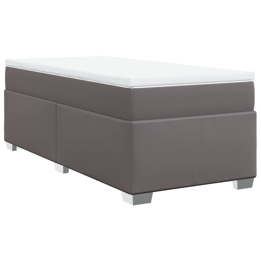 vidaXL Cama box spring con colchón cuero sintético gris 80x200 cm