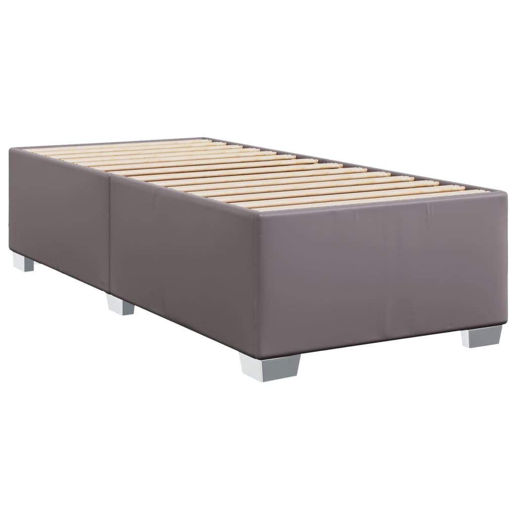 vidaXL Cama box spring con colchón cuero sintético gris 80x200 cm