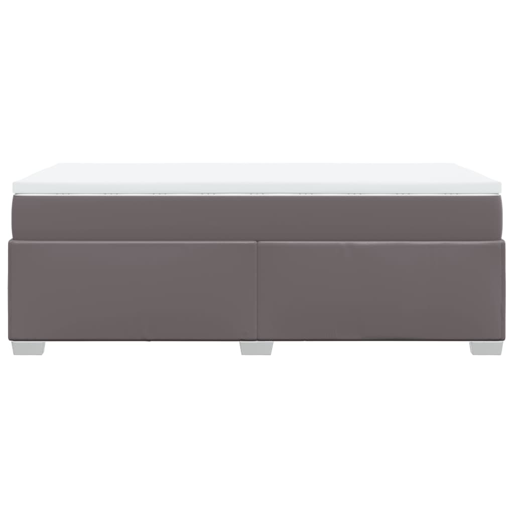 vidaXL Cama box spring con colchón cuero sintético gris 80x200 cm