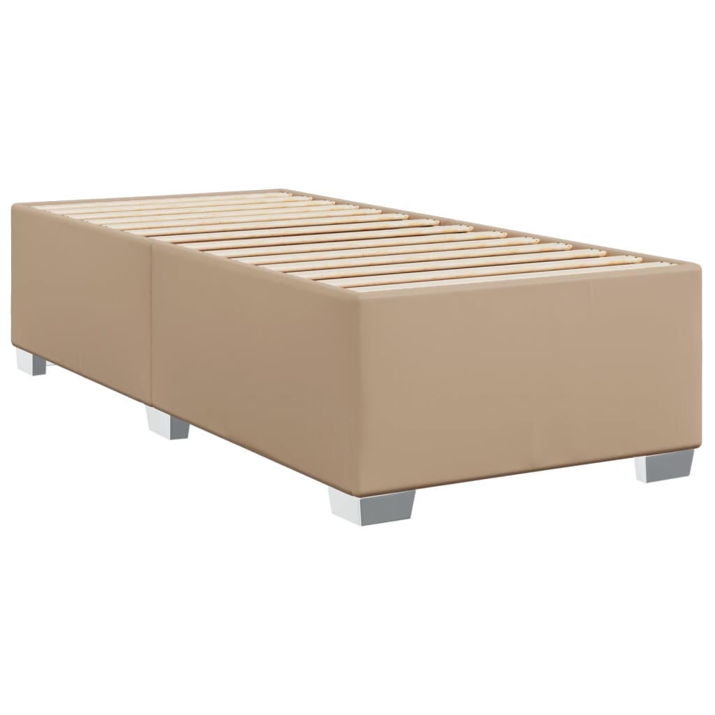 vidaXL Cama box spring con colchón cuero sintético capuchino 80x200 cm