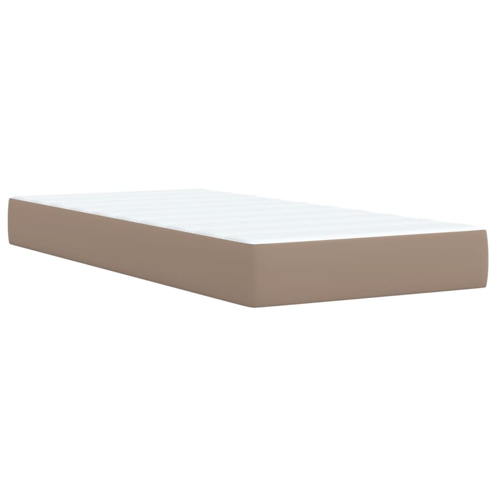 vidaXL Cama box spring con colchón cuero sintético capuchino 80x200 cm