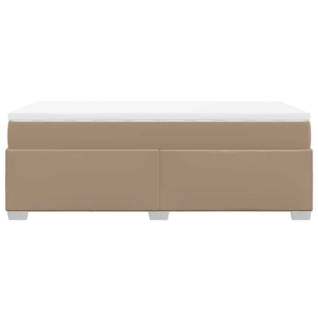 vidaXL Cama box spring con colchón cuero sintético capuchino 80x200 cm