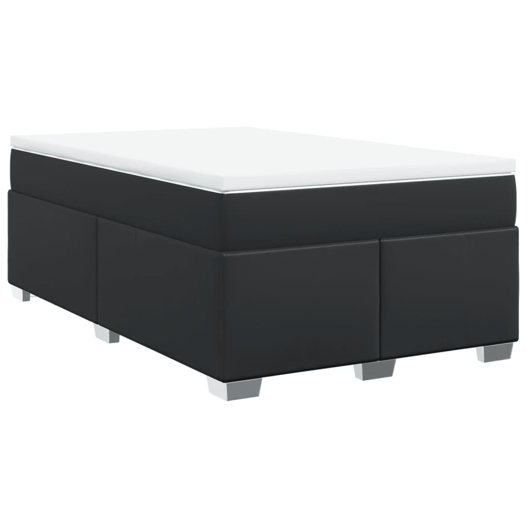 vidaXL Cama box spring con colchón cuero sintético negro 120x200 cm