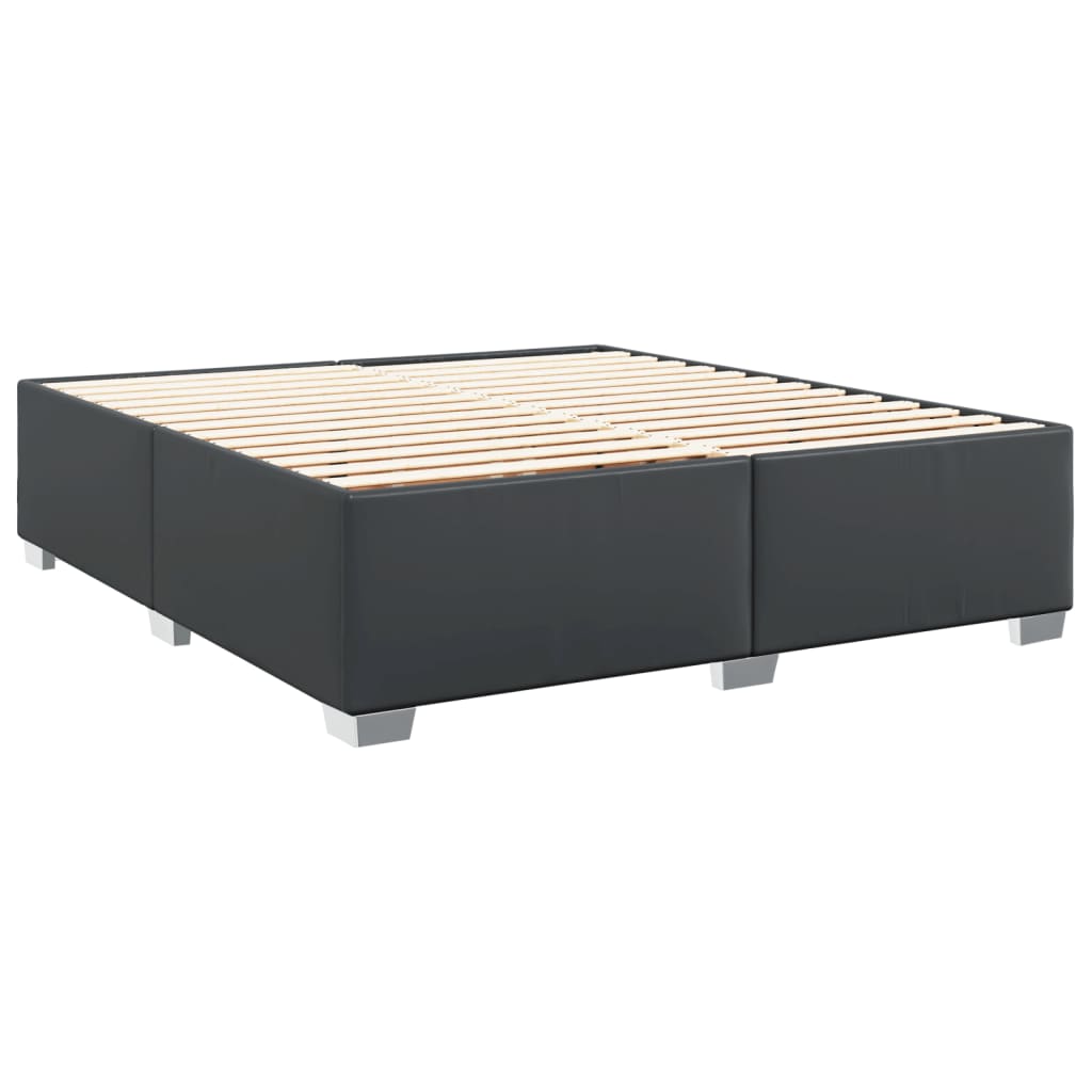 vidaXL Cama box spring con colchón cuero sintético negro 200x200 cm