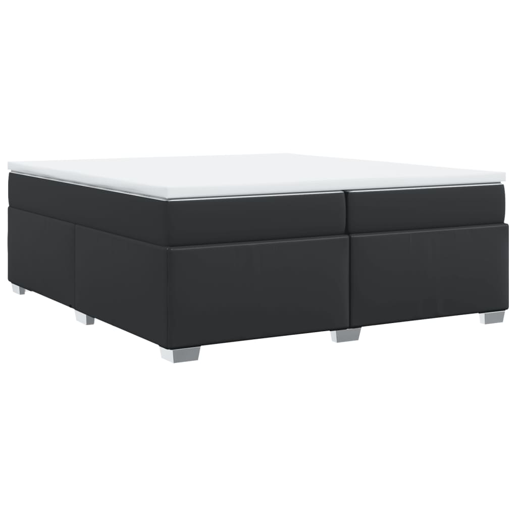 vidaXL Cama box spring con colchón cuero sintético negro 200x200 cm