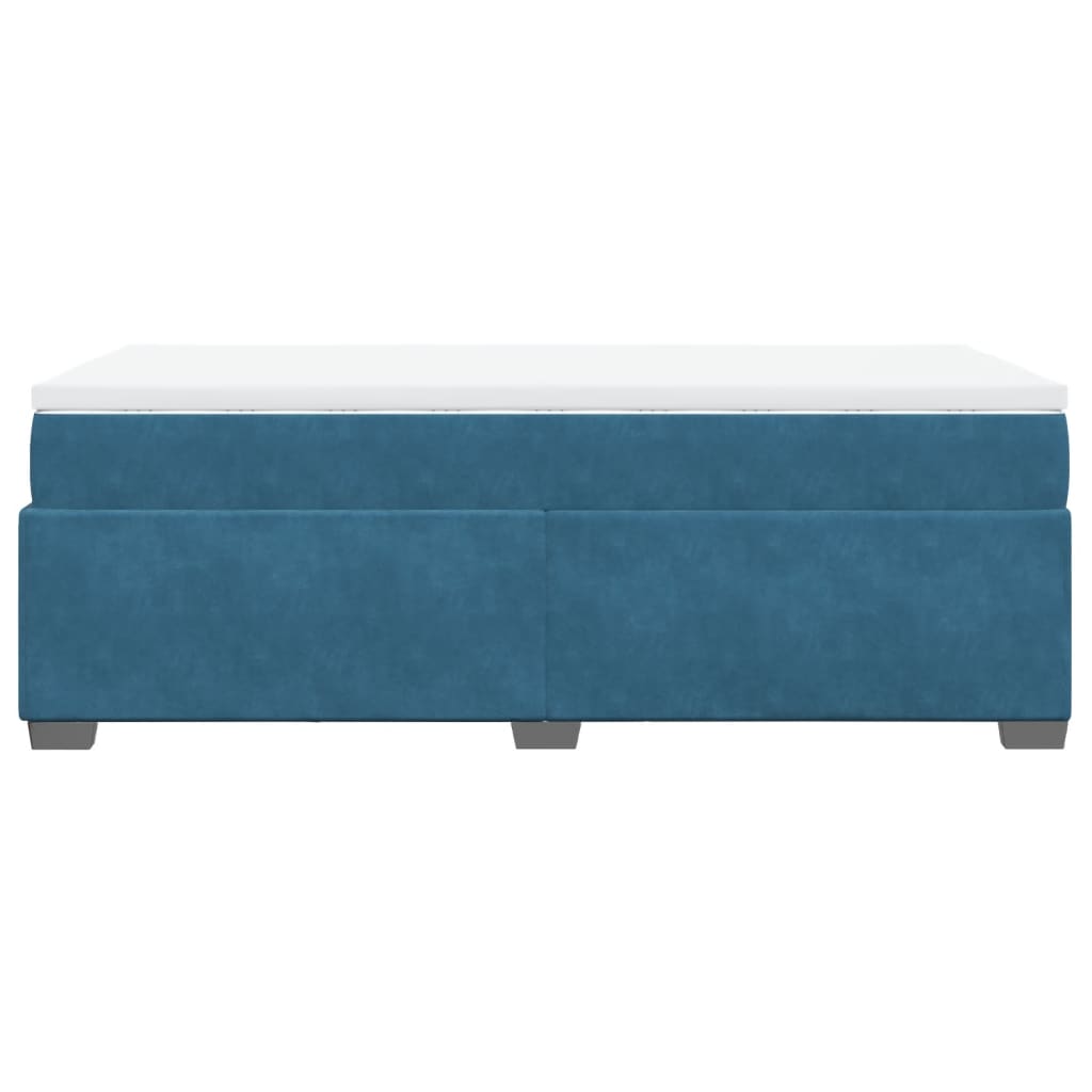 vidaXL Cama box spring con colchón terciopelo azul oscuro 90x200 cm