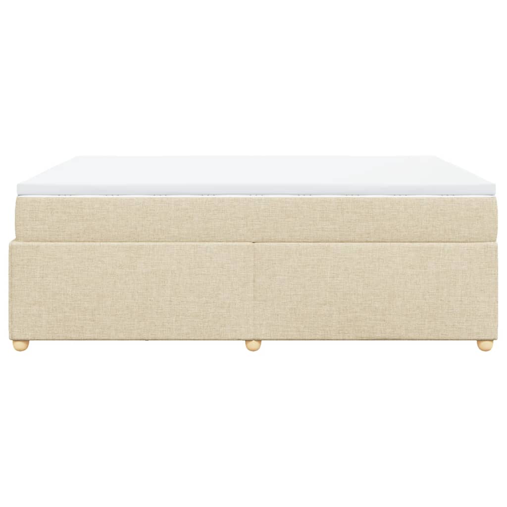 vidaXL Cama box spring con colchón tela color crema 140x190 cm