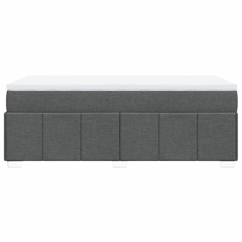 vidaXL Cama box spring con colchón tela gris oscuro 90x200 cm