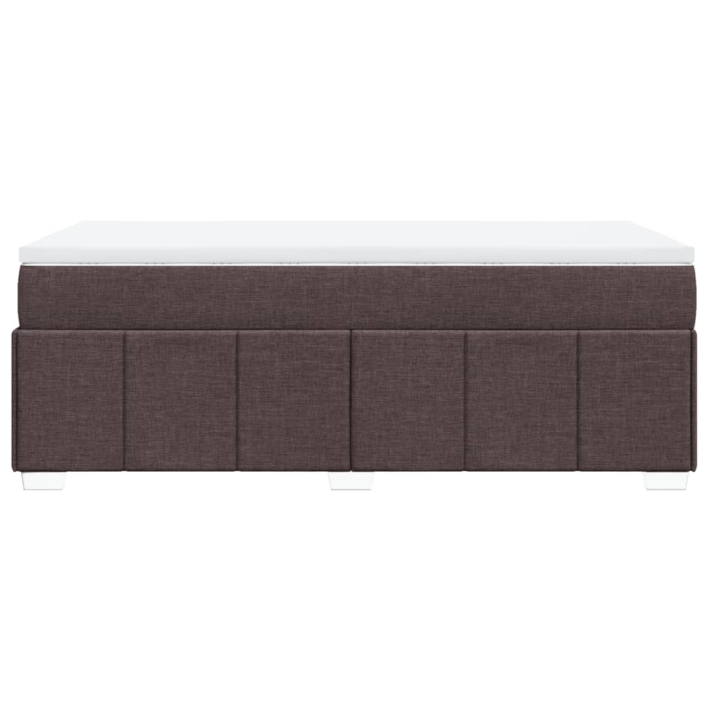 vidaXL Cama box spring con colchón tela marrón oscuro 90x200 cm