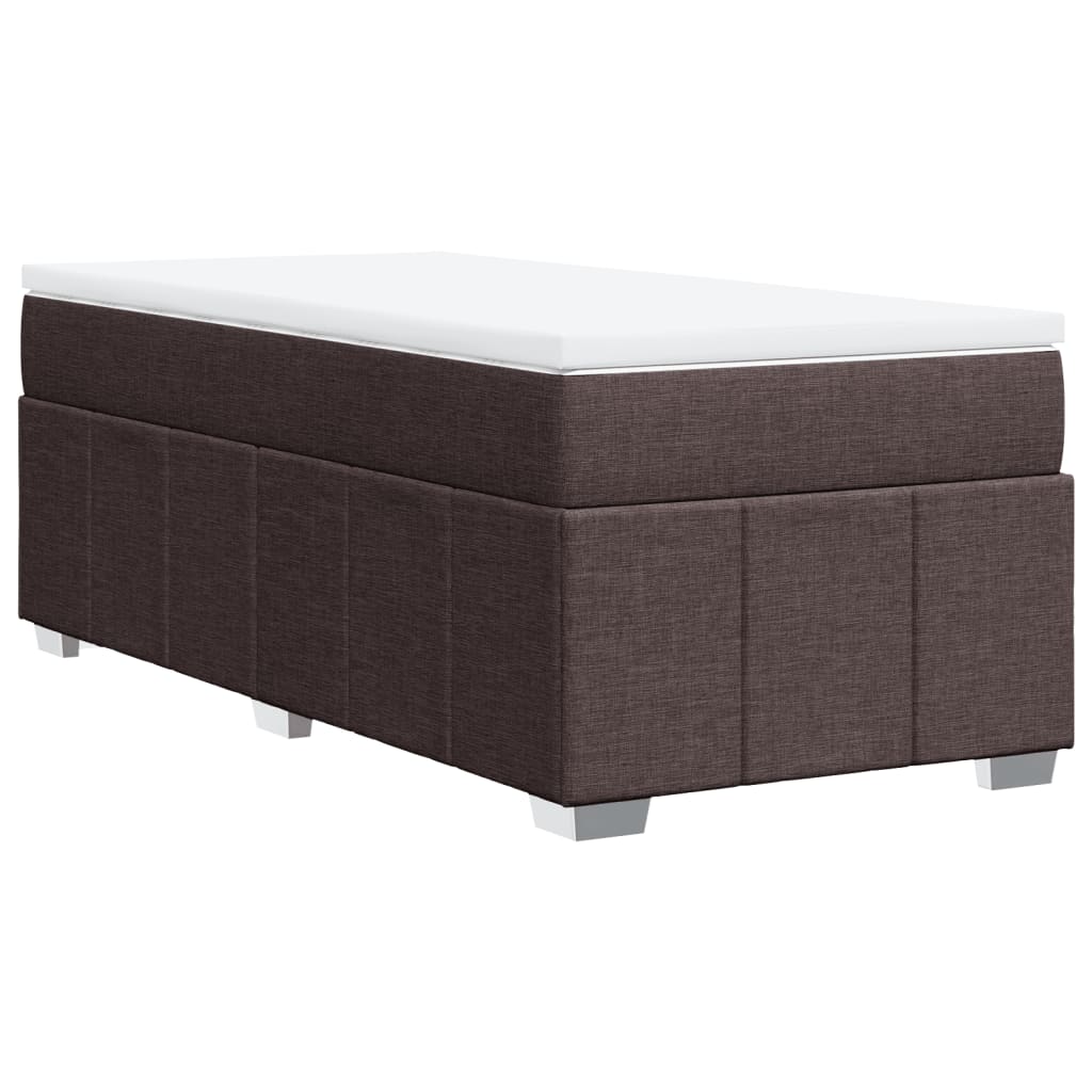 vidaXL Cama box spring con colchón tela marrón oscuro 90x200 cm