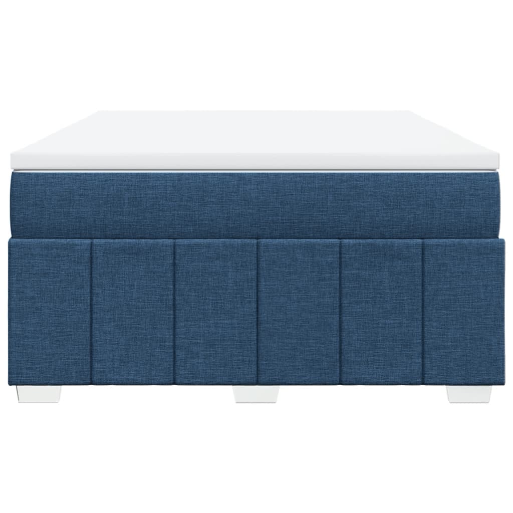 vidaXL Cama box spring con colchón tela azul 160x200 cm