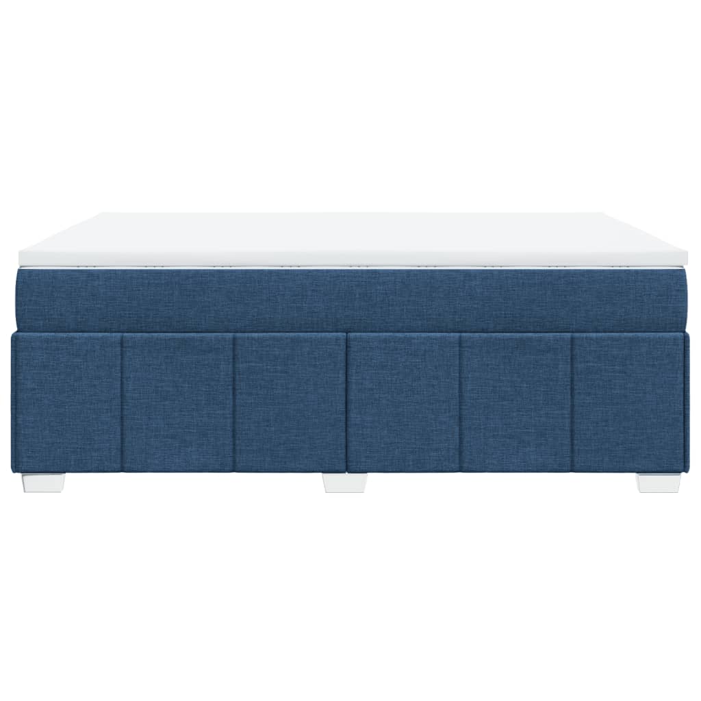 vidaXL Cama box spring con colchón tela azul 160x200 cm