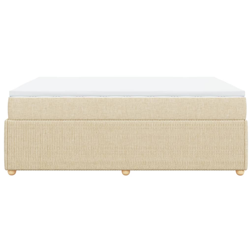 vidaXL Cama box spring con colchón tela color crema 140x190 cm