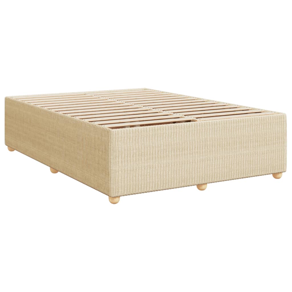 vidaXL Cama box spring con colchón tela color crema 140x190 cm