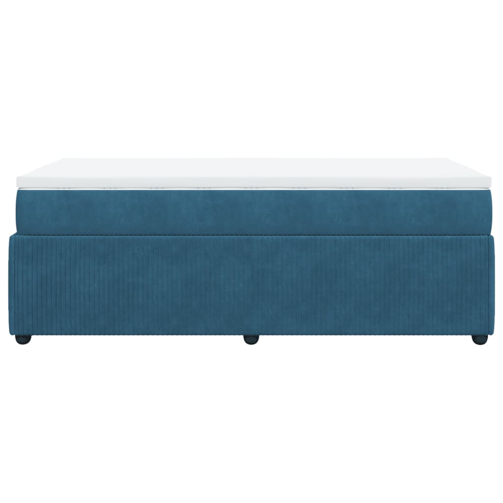 vidaXL Cama box spring con colchón terciopelo azul oscuro 90x190 cm