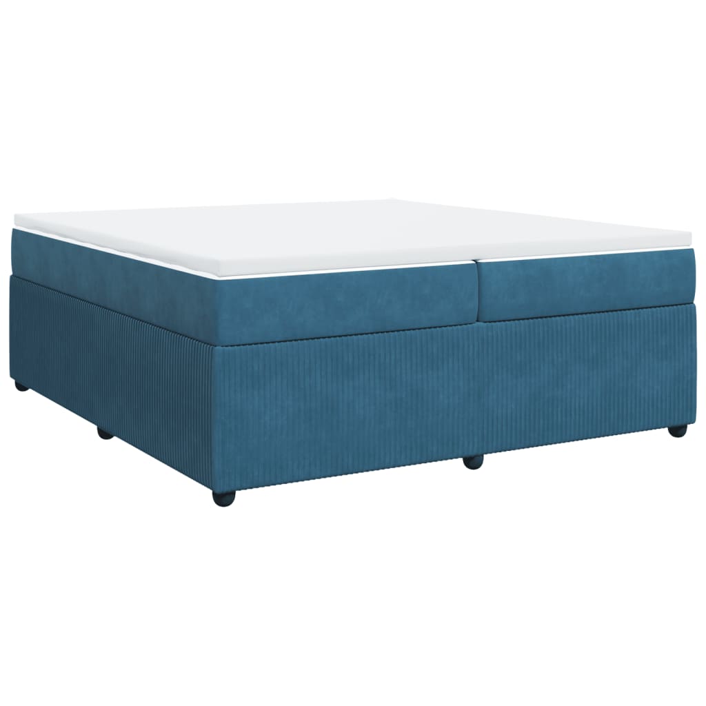 vidaXL Cama box spring con colchón terciopelo azul oscuro 200x200 cm