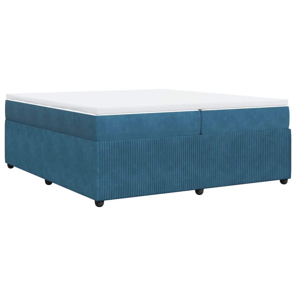 vidaXL Cama box spring con colchón terciopelo azul oscuro 200x200 cm