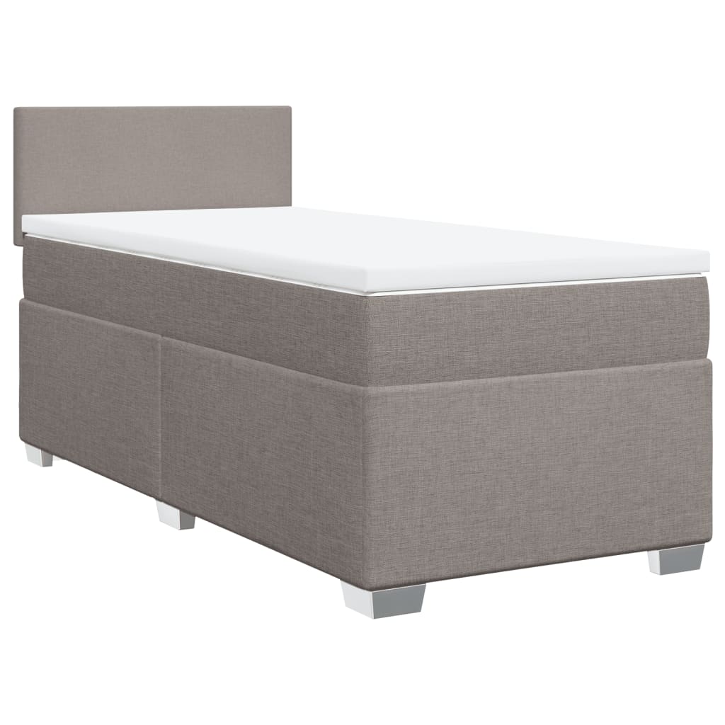 vidaXL Cama box spring con colchón tela gris taupe 80x200 cm