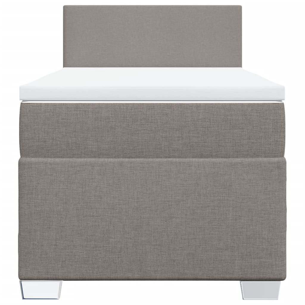 vidaXL Cama box spring con colchón tela gris taupe 80x200 cm