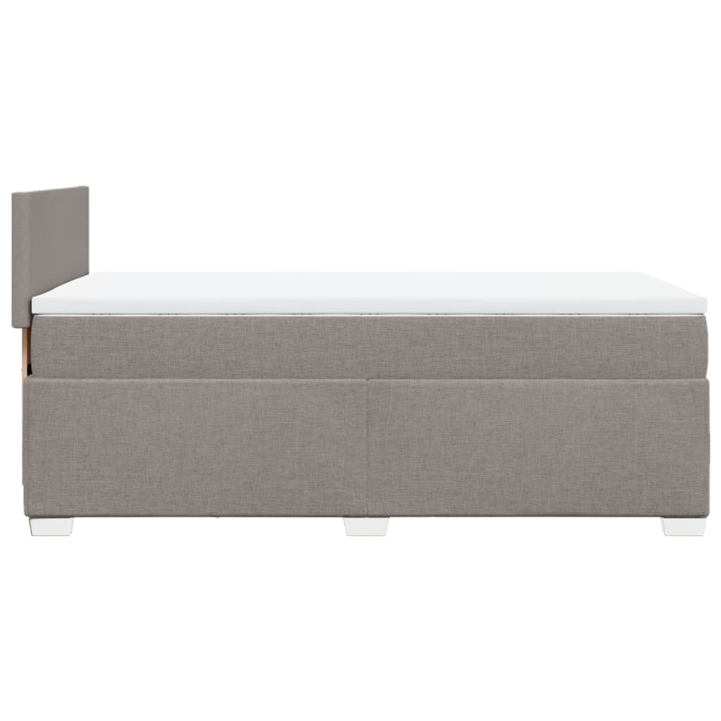 vidaXL Cama box spring con colchón tela gris taupe 80x200 cm