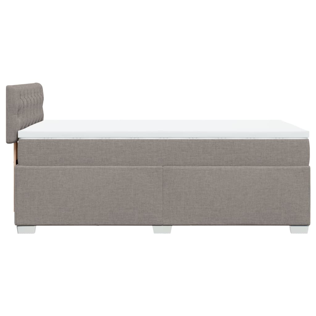 vidaXL Cama box spring con colchón tela gris taupe 80x200 cm