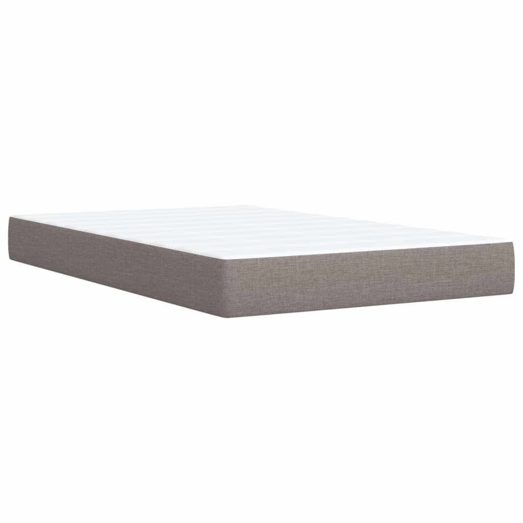 vidaXL Cama box spring con colchón tela gris taupe 80x200 cm