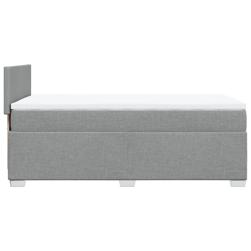 vidaXL Cama box spring con colchón tela gris claro 90x190 cm