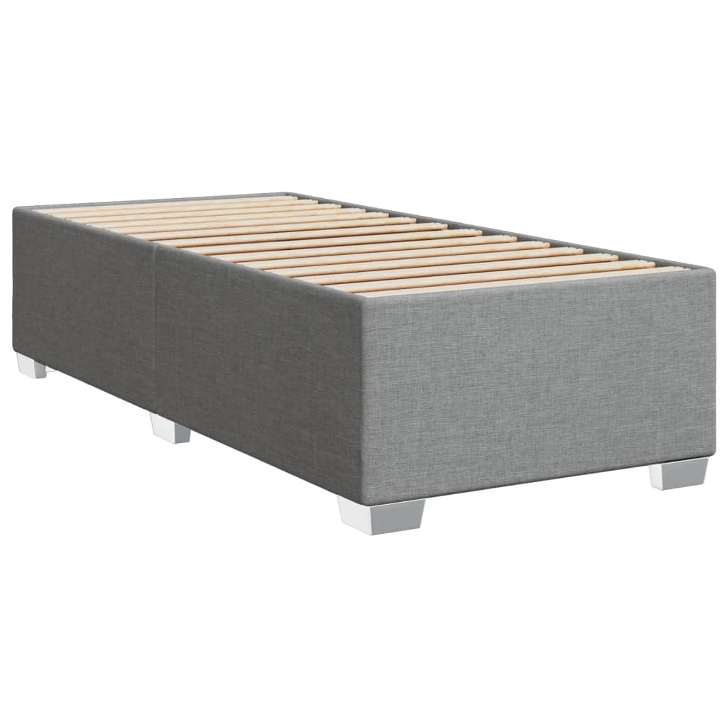 vidaXL Cama box spring con colchón tela gris claro 90x190 cm