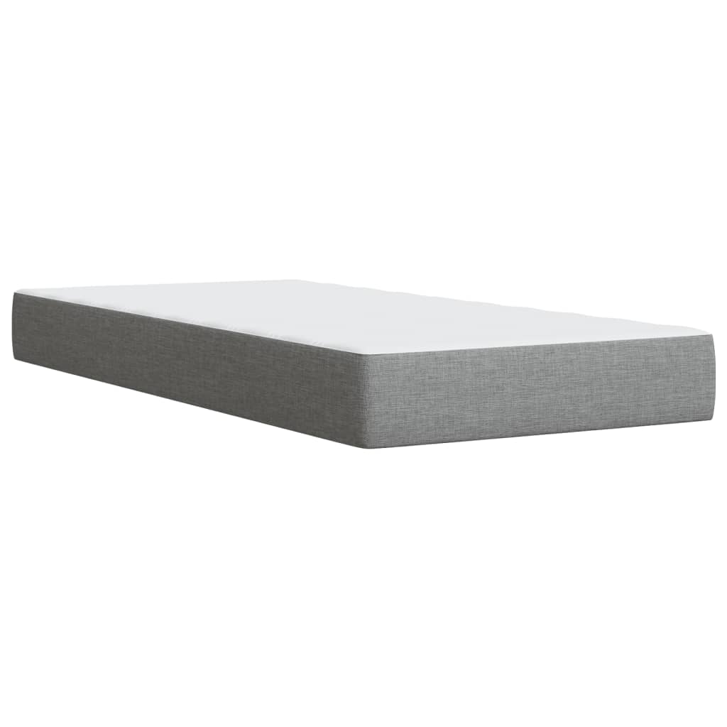 vidaXL Cama box spring con colchón tela gris claro 90x190 cm