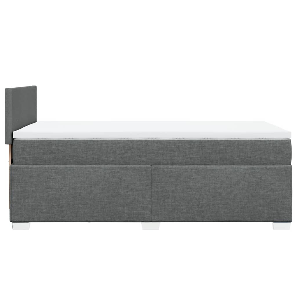 vidaXL Cama box spring con colchón tela gris oscuro 90x190 cm