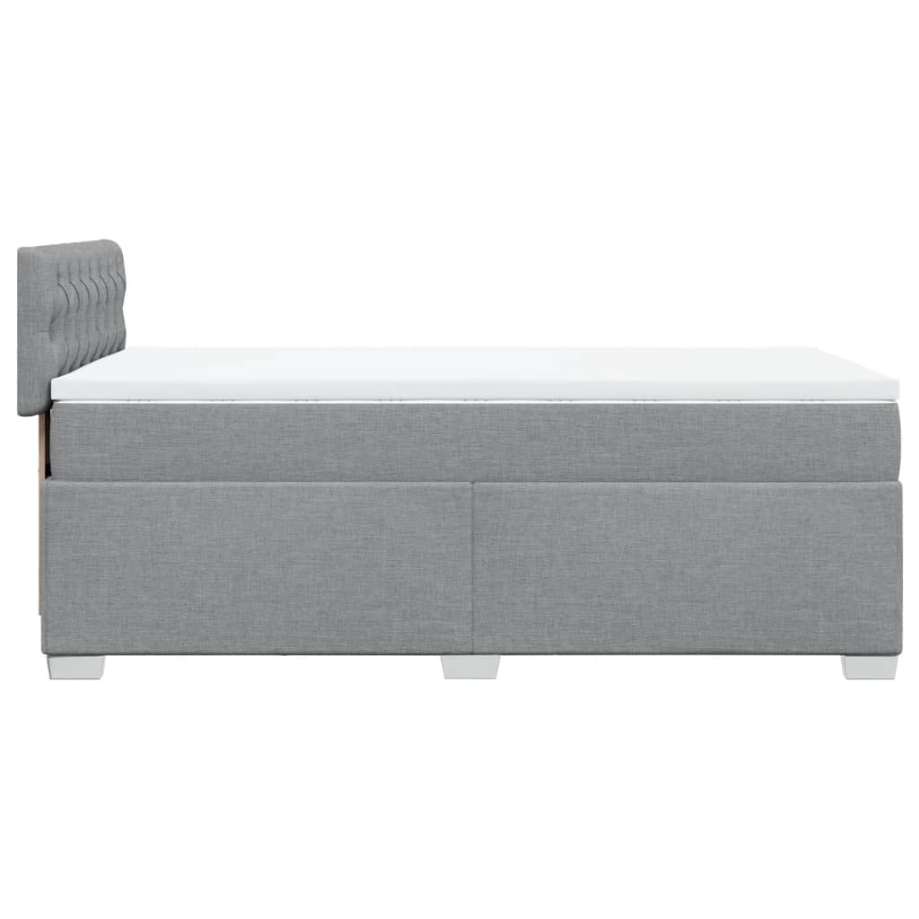 vidaXL Cama box spring con colchón tela gris claro 90x190 cm