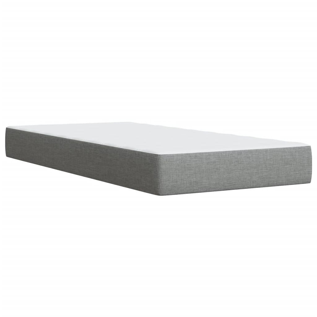 vidaXL Cama box spring con colchón tela gris claro 90x190 cm