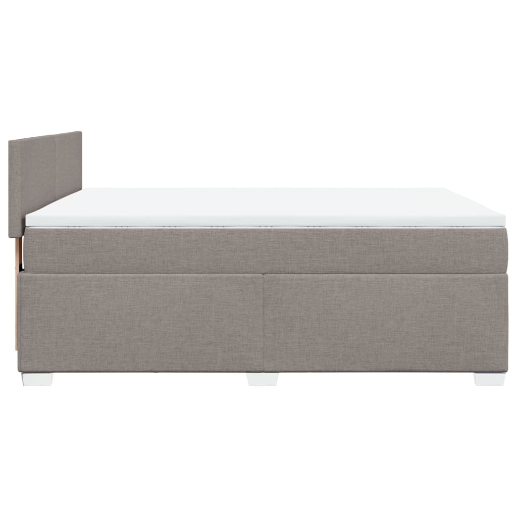 vidaXL Cama box spring con colchón tela gris taupe 140x190 cm