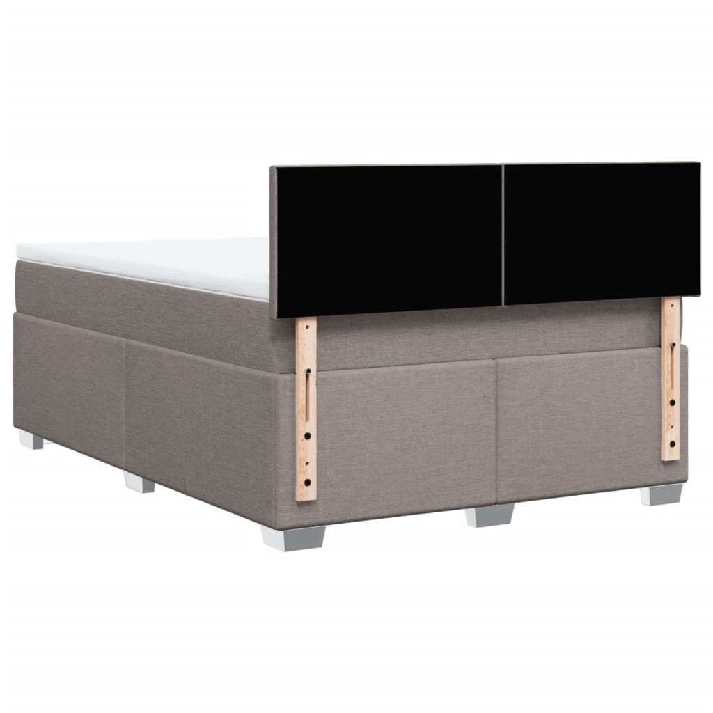 vidaXL Cama box spring con colchón tela gris taupe 140x190 cm