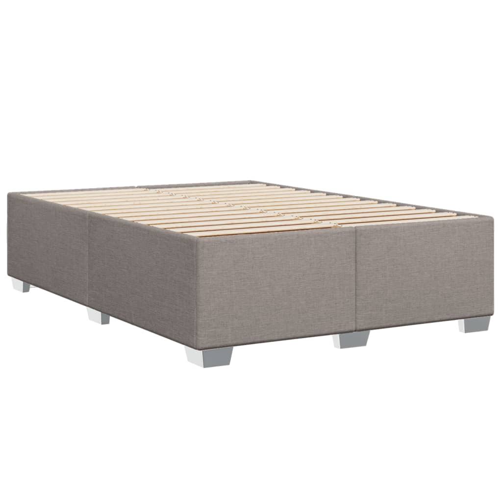 vidaXL Cama box spring con colchón tela gris taupe 140x190 cm