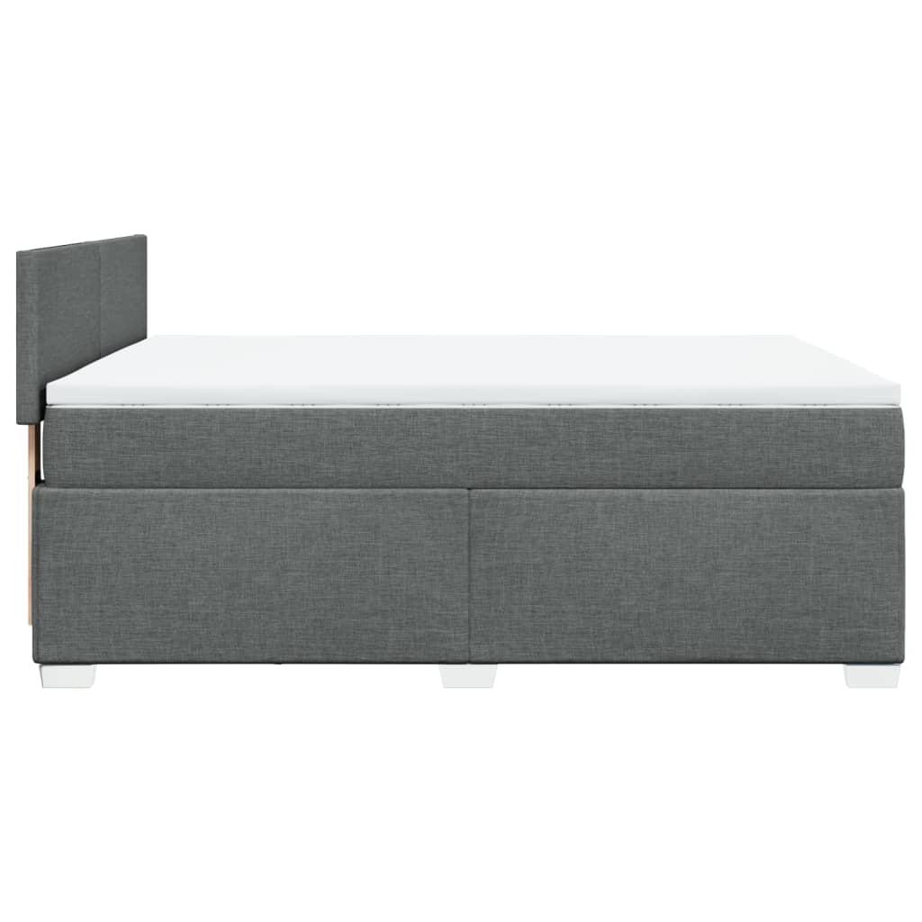 vidaXL Cama box spring con colchón tela gris oscuro 140x200 cm