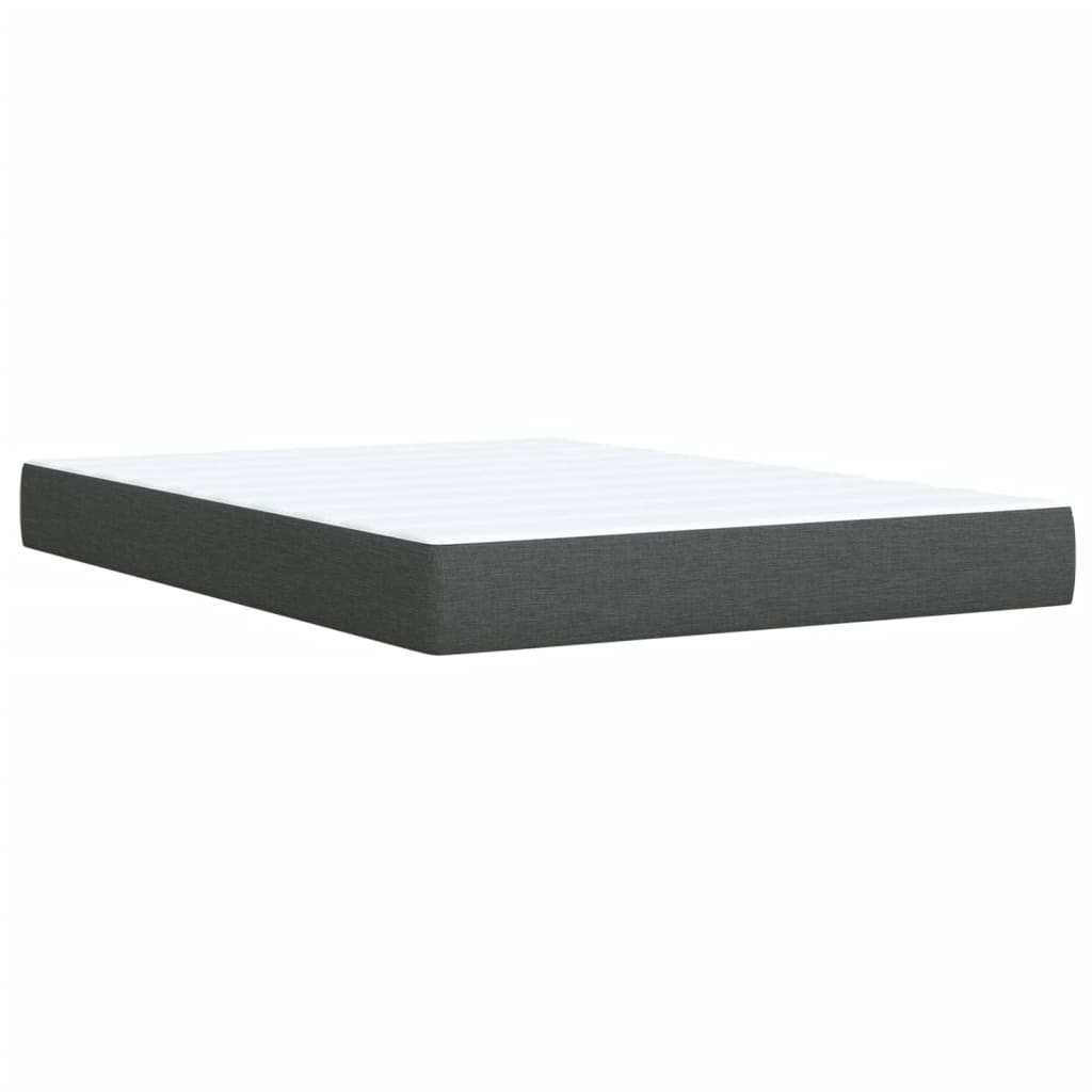 vidaXL Cama box spring con colchón tela gris oscuro 140x200 cm