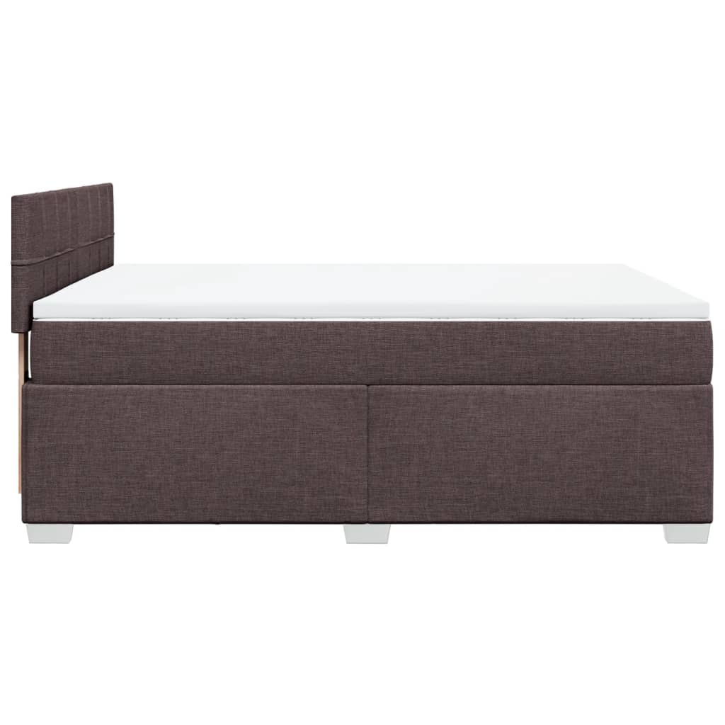 vidaXL Cama box spring con colchón tela marrón oscuro 140x200 cm