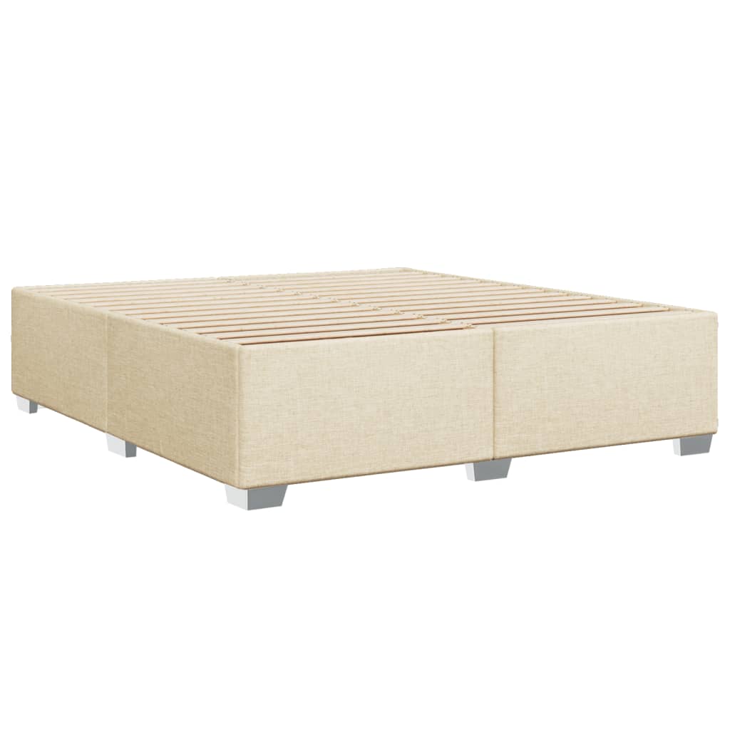 vidaXL Cama box spring con colchón tela color crema 180x200 cm