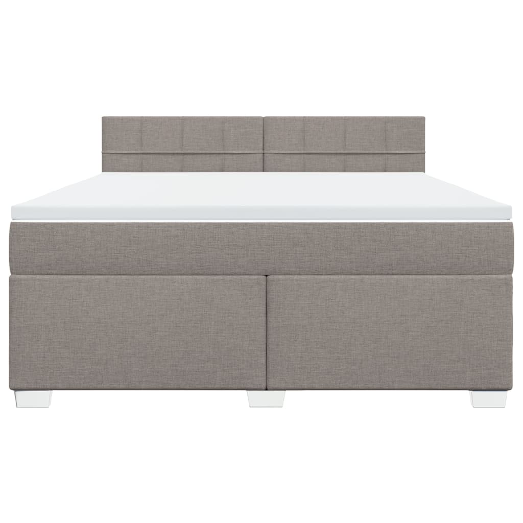 vidaXL Cama box spring con colchón tela gris taupe 180x200 cm