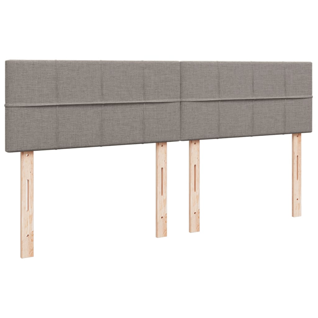 vidaXL Cama box spring con colchón tela gris taupe 180x200 cm