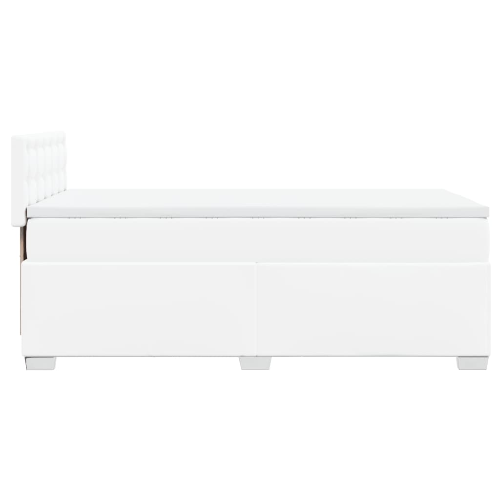 vidaXL Cama box spring con colchón cuero sintético blanco 80x200 cm