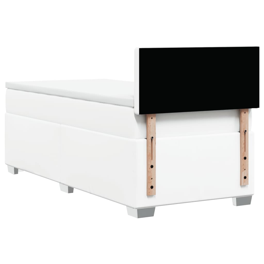 vidaXL Cama box spring con colchón cuero sintético blanco 80x200 cm